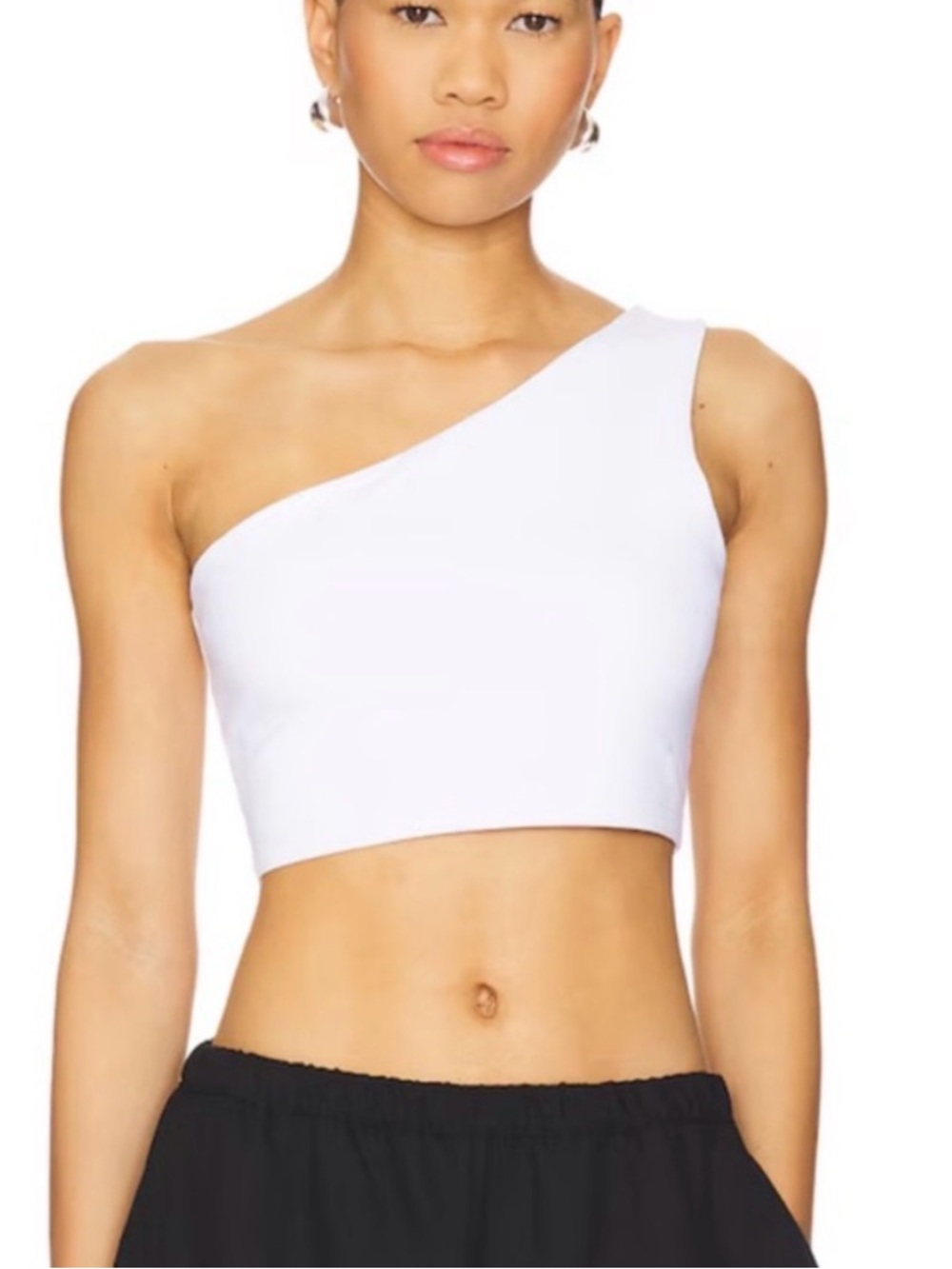 Susana Monaco One Shoulder Crop Top in white size S euc